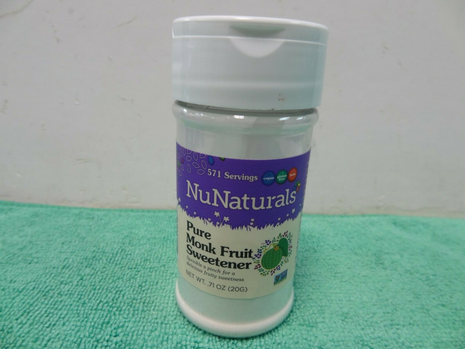 Nunaturals Pure Monk Fruit Extract Sugar Free Sweetener, 571 Servings (0.71 Oz)
