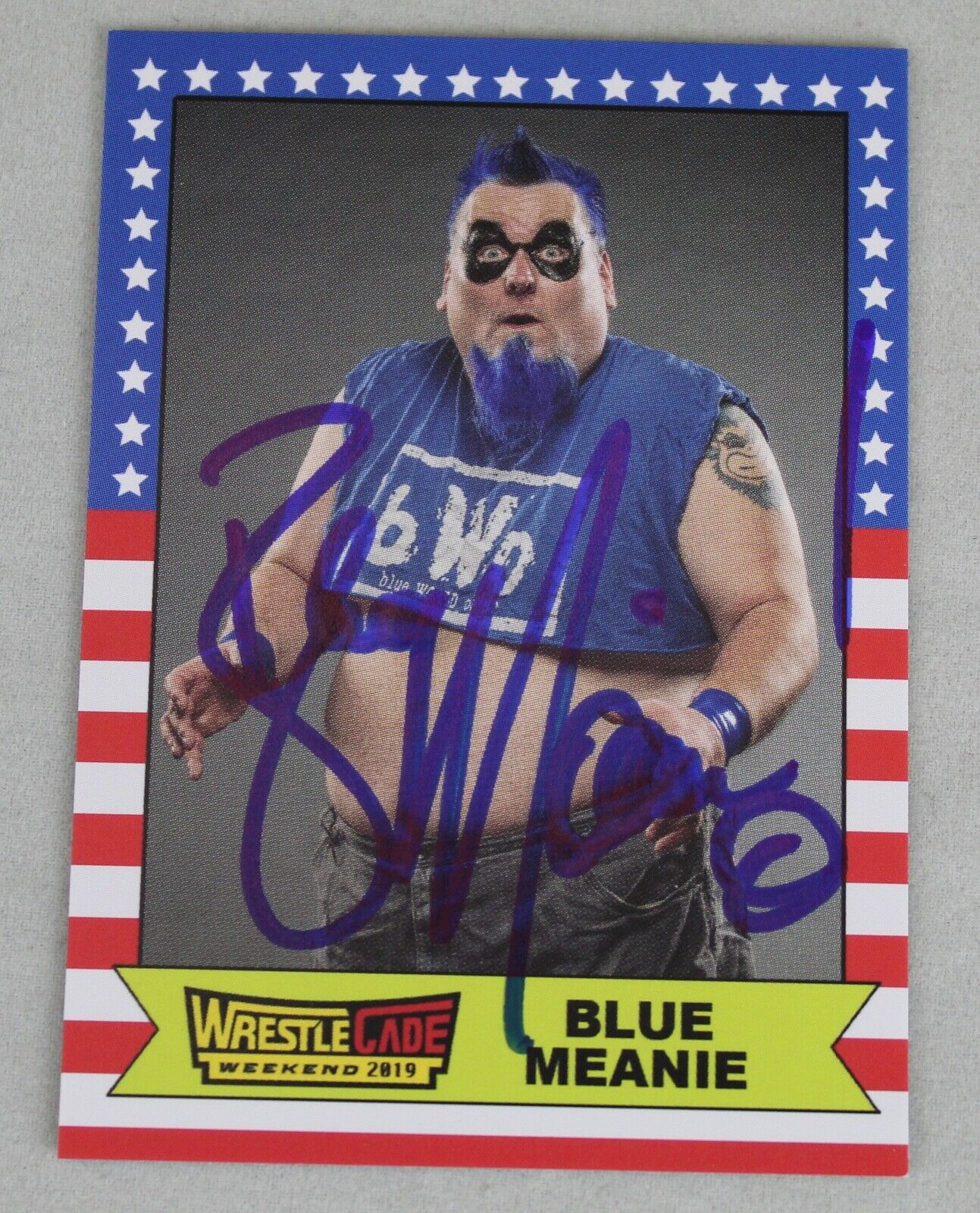 The Blue Meanie Signed Wrestlecade 2019 Wrestling Trading Card Ecw Wwe Wrestler
