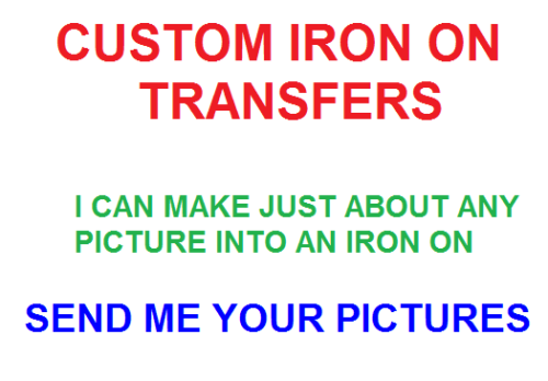 Custom Iron On Transfer Light/dark Fabrics Various Sizes Offered You Choose