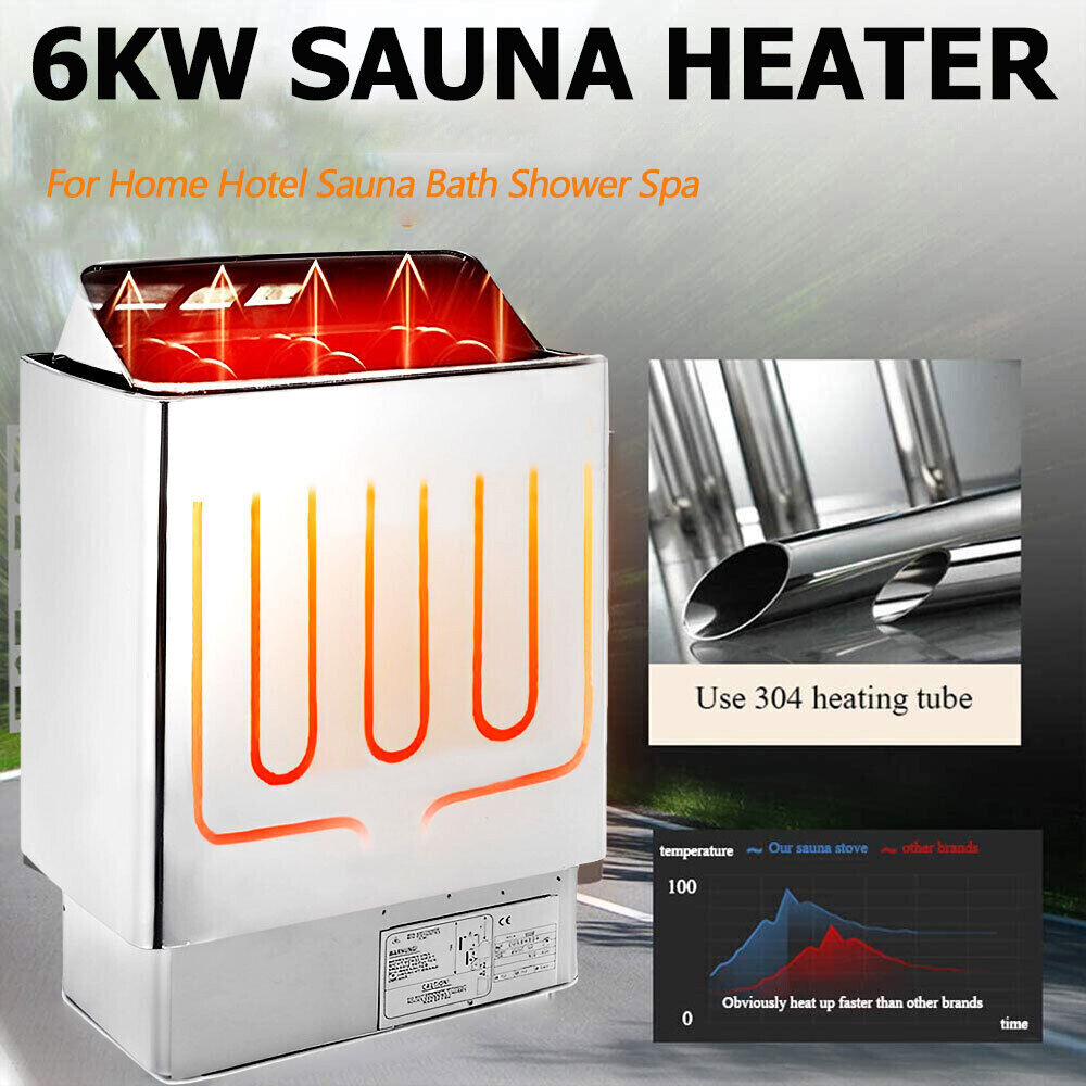 6kw Sauna Heater 220v Heating Sauna Stove Household Furnace Room Dry Equipment
