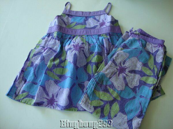 Baby Gap Mosaic Purple Floral Tank Top & Floral Pants Girl Size 4t 4 Years Nwt
