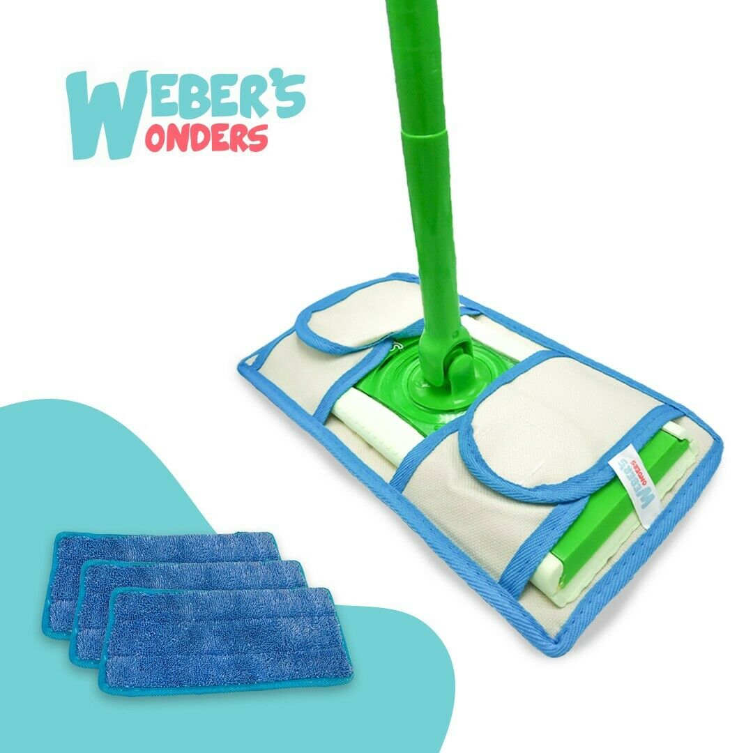Set Of 2 Prime Mop Pads - Washable - Reusable - Durable - Works With Swiffer