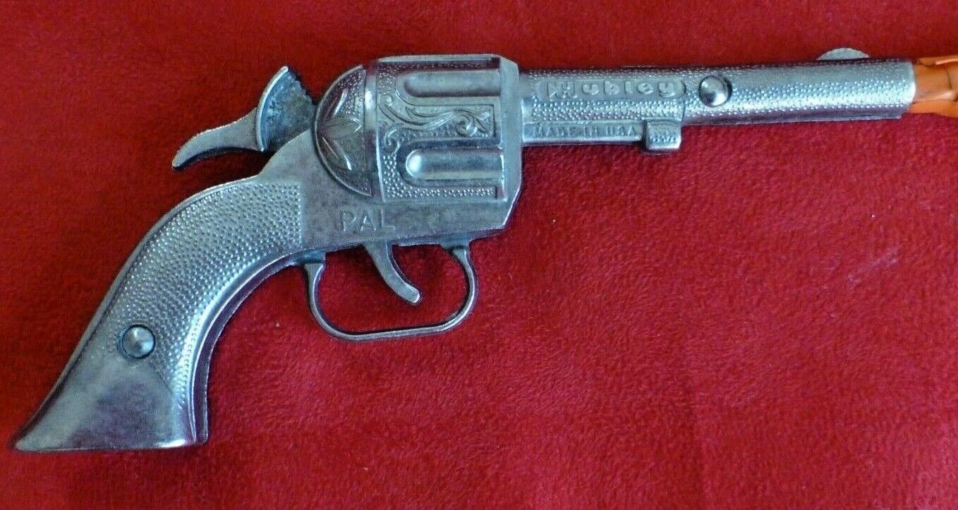 R.@re!! Early1900s "cowboy Western Revolver" Cap Gun Cast Iron Mrkd Hubley "pal"