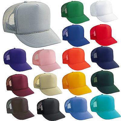 12 Trucker Hats ~ Wholesale Lot ~ Solid Colors Mesh Caps Adjustable Snapback Hat