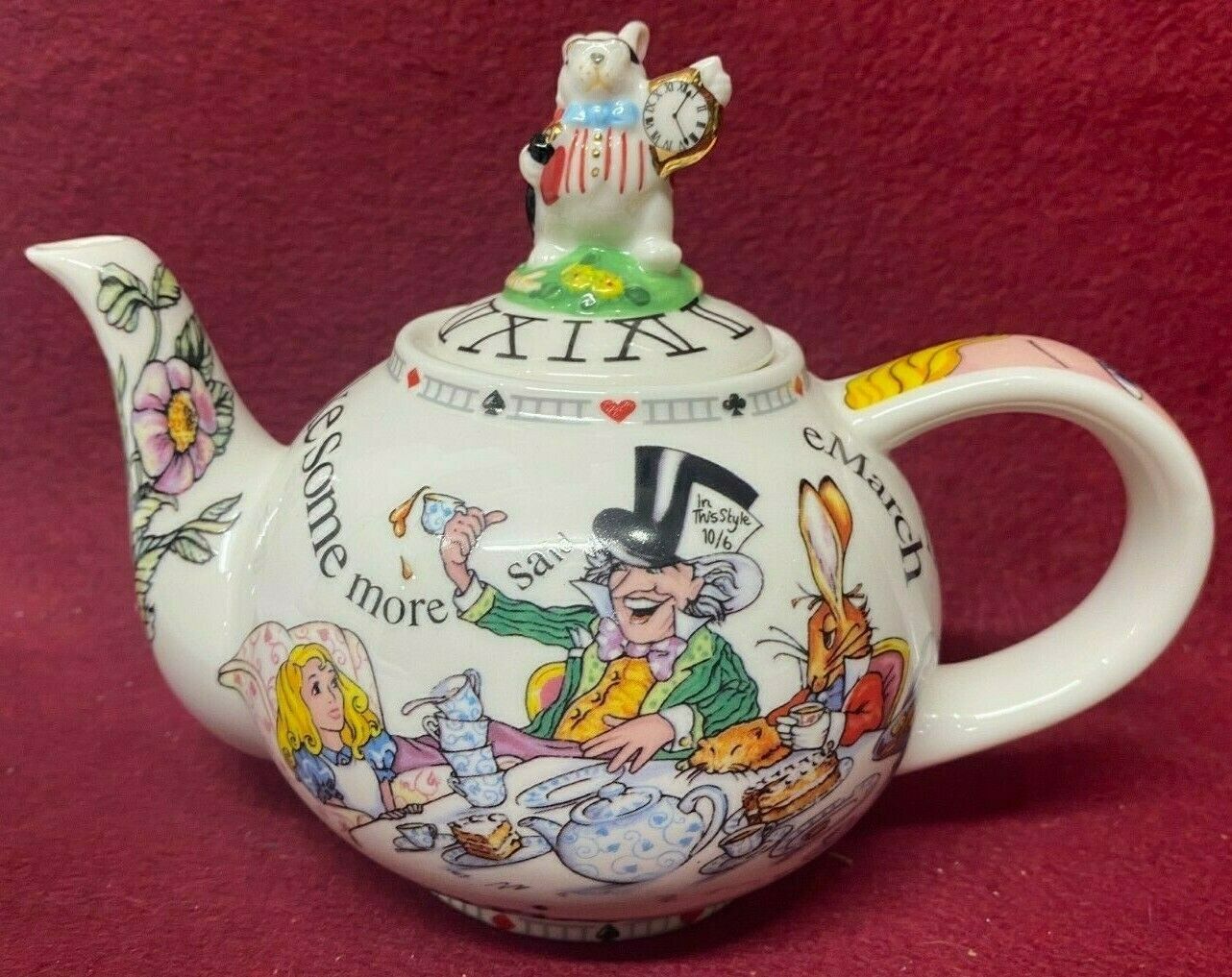 Alice In Wonderlassnd Mad Hatter's Teaparty Teapot Cardew Design 2004 Euc