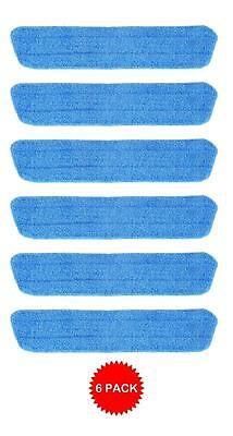 6 Blue Microfiber Wet Mop Pads Refill Fits Starfiber, Libman, Scoth-brite