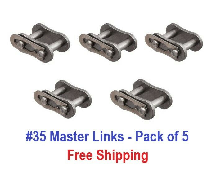 Pack Of 5 - #35 Connecting Link (master Link) Spring Clip Fits #35 Roller Chain