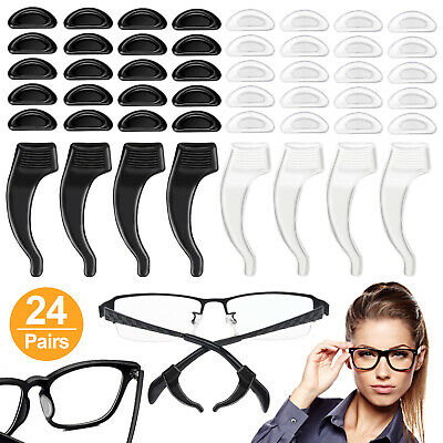 24 Pairs Anti Slip Glasses Ear Hooks Tip Eyeglasses Grip Temple Holder Nose Pads