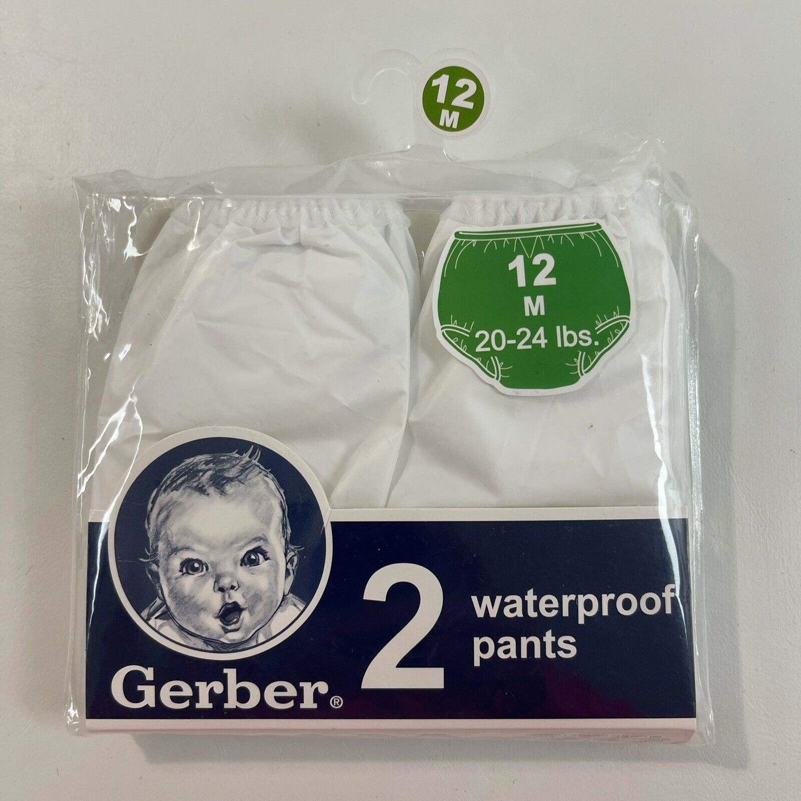 Gerber Waterproof Pants 2 Cloth Diaper Covers Size 12 Mo 20-24 Lbs