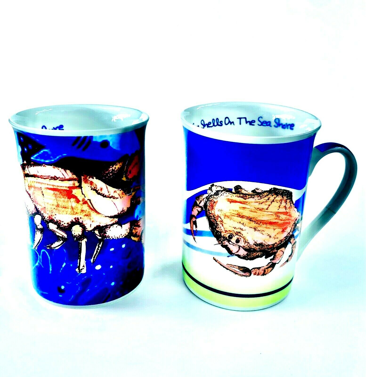 Coffee Mugs X 2 Paul Cardew She Sells Sea Shells On The Seashore Ceramic Tea Cup