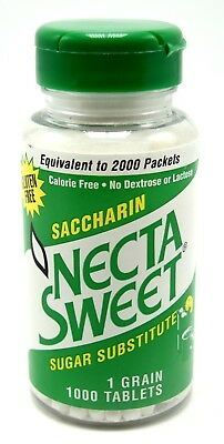2 1000-tablet Bottles 1 Grain Necta Sweet Saccharin Tablets Nectasweet