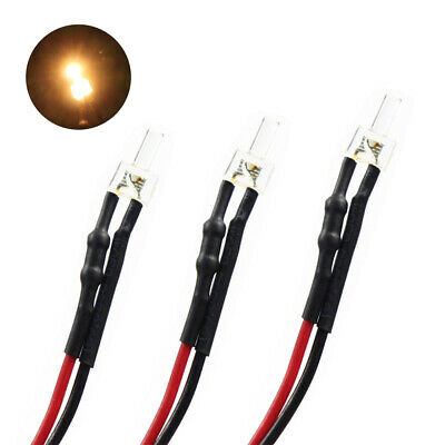 20pcs Pre Wired 2mm Led Warm White Lamp Lights 12v With 20cm Wire L1220wm