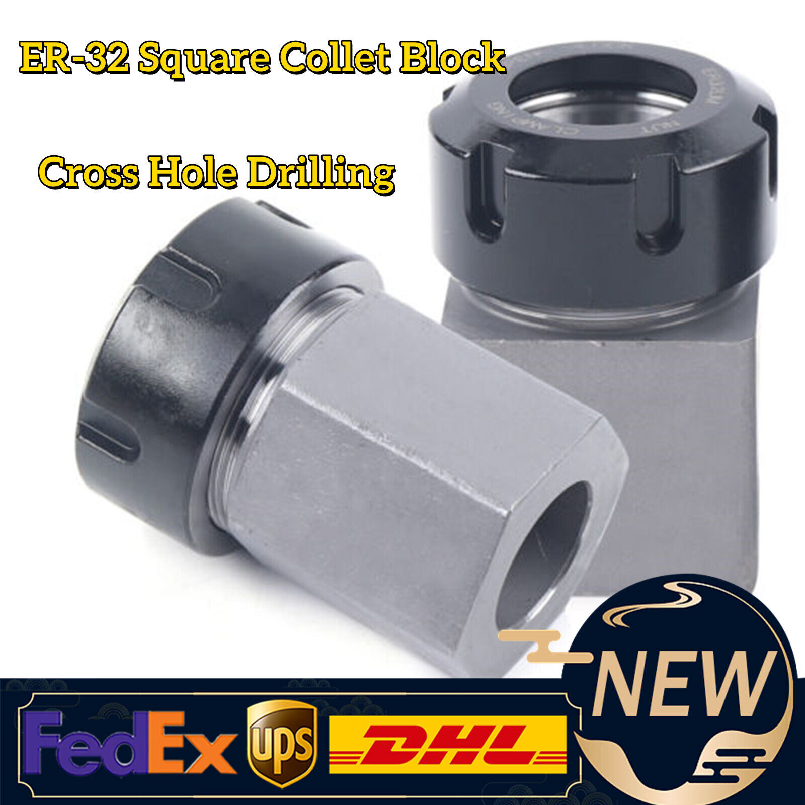 Er-32 Cnc Lathe Collet Block Hex Square Milling Cross Hole Drilling Machine Tool