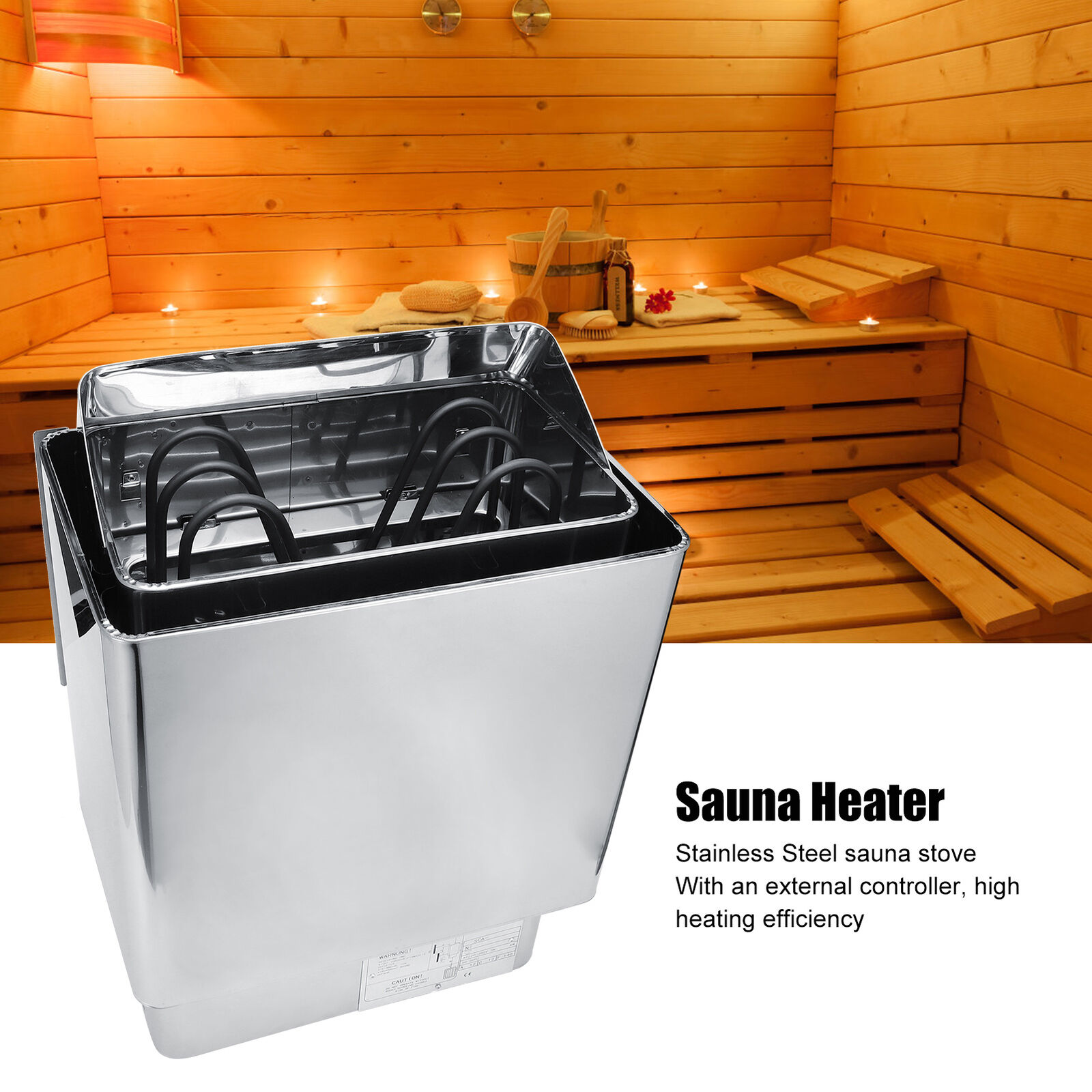 3kw 220v Stainless Steel Dry Sauna Heater Stove Spa With External Controller