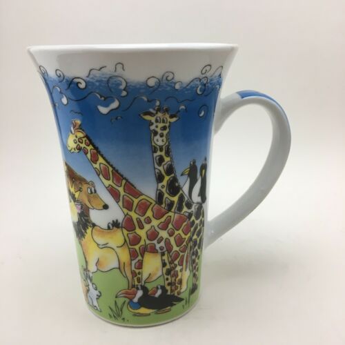 Paul Cardew Noah’s Ark Animal Mug Cup Giraffes Flamingos Zebras Elephants 12 Oz