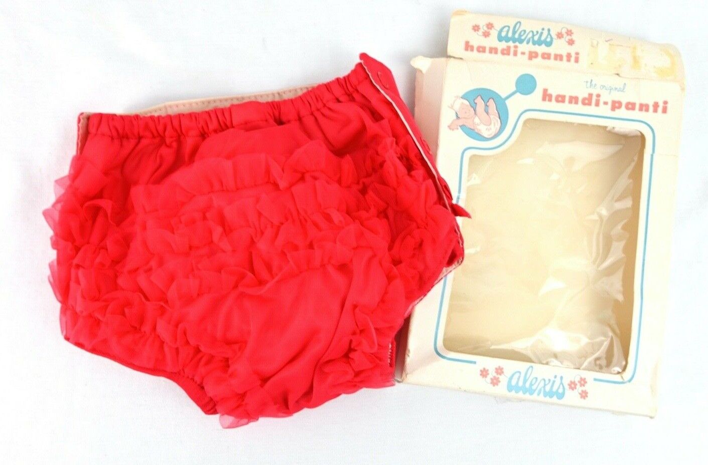 Vintage Alexis Handi-panti Snap On Nylon Plastic Baby Pants Medium 13-18 Lbs