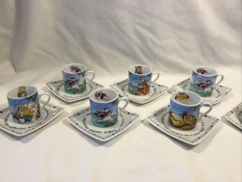 Alice In Wonderland By Paul Cardew 7 Childrens Tea Party 3oz Cup & Saucers