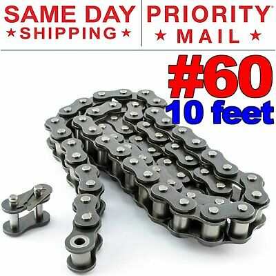 #60 Roller Chain X 10 Feet + Free Connecting Link + Same Day Expedited Shipping
