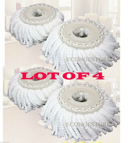 Lot Of 4 Replacement Microfibric Mop Head Refill 4 Hurricane Magic Mop 360° Spin