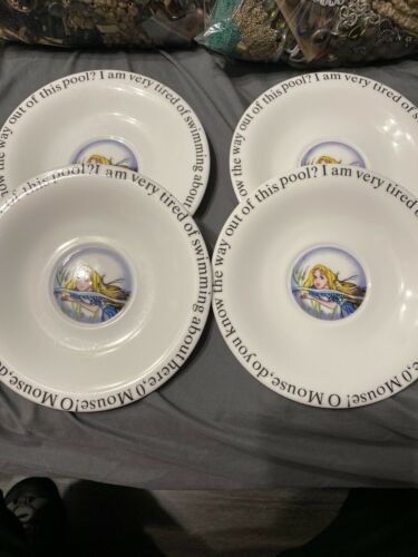 New Paul Cardew Alice In Wonderland Tired Of Swimming Mouse 4 Dessert Plates