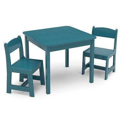 Delta Children Mysize Wooden Kids Craft Table And Chairs Set, Teal (open Box)