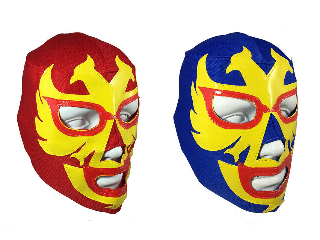 2 Pack Dos Caras Youth Jr Wrestling Mask Lucha Libre Red & Blue