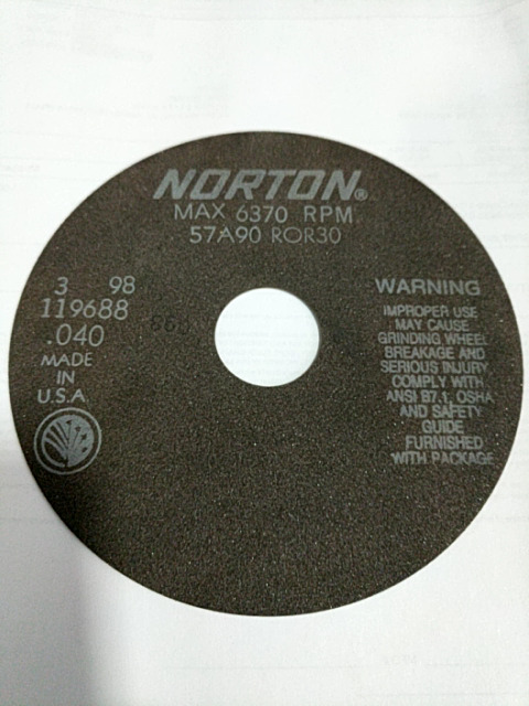 Norton 57a90 Ror30 Type 1 Non-reinforced Cutoff Wheel .040 X 6" X 1-1/4" - Ne...