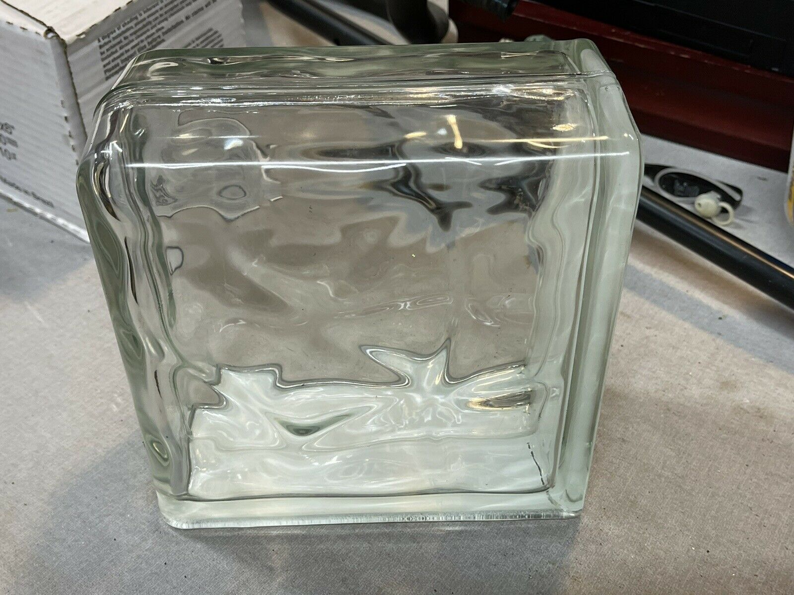 Clear Wave Glass Block (6-in H X 6-in W X 3-in D)