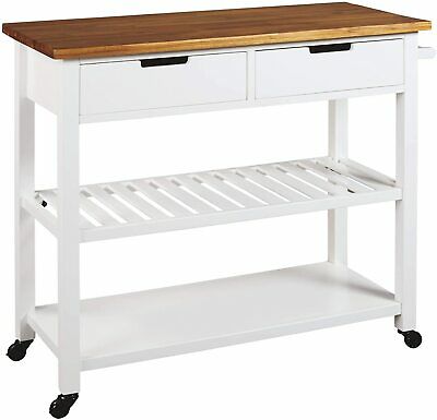 By Ashley Withurst Kitchen Cart Casual White/brown Cabinet Cart