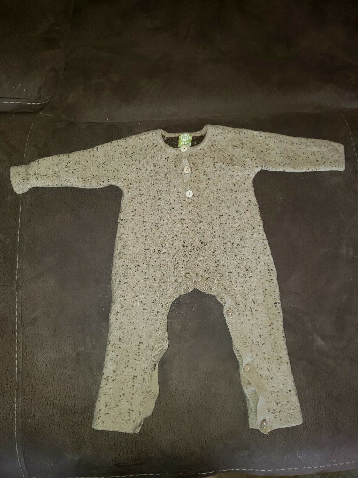 Nui Organic Merino Wool Baby Pajama Brown Soaker