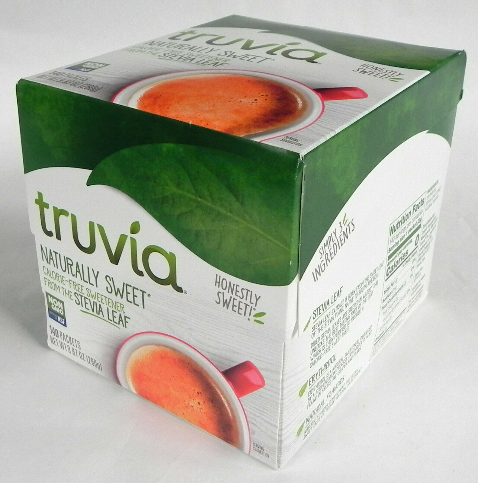 New Sealed Box Of Truvia "naturally Sweet" Sweetener, 140 Packets, 06/2023