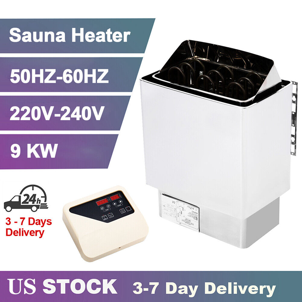 9kw ​sauna Heater Dry Steam Bath Stove 220v-240v For Max. 459 Cubic Feet