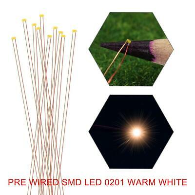 10pcs Pre-wired Smd 0201 Led Warm White Pre-soldered Copper Wire Led
