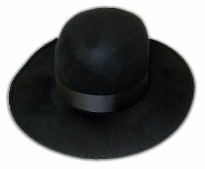 Large Oversized Round Felt Black Hat For Undertaker Costume