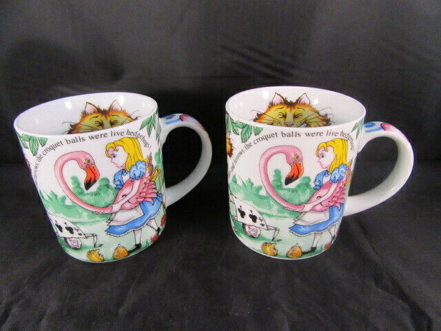 Set 2 Alice In Wonderland Coffee Mugs Cups Tea Paul Cardew Classic Free Us Ship
