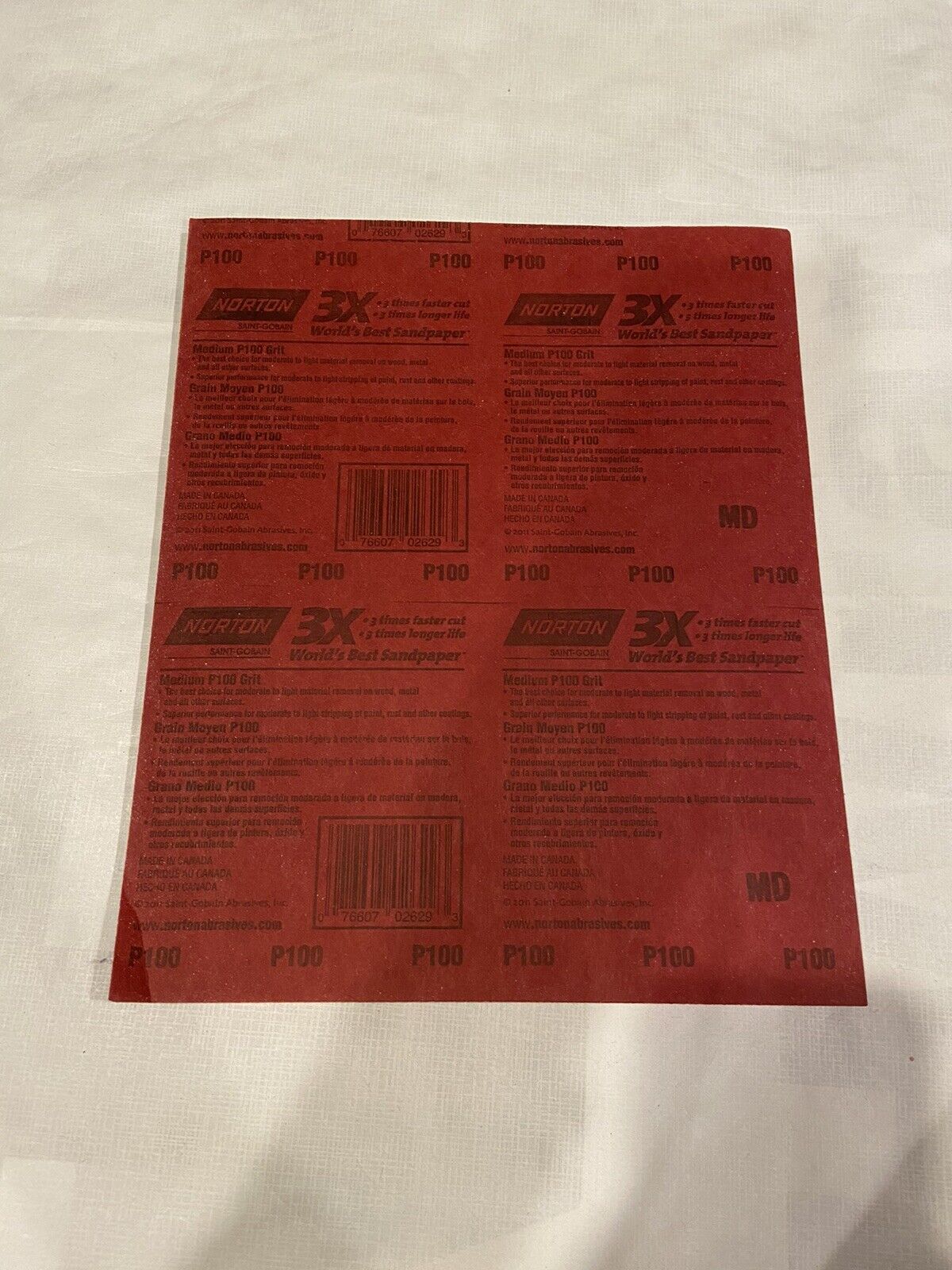 Norton 3x Medium P100 Grit Set Of 20 Sheets Sand Paper