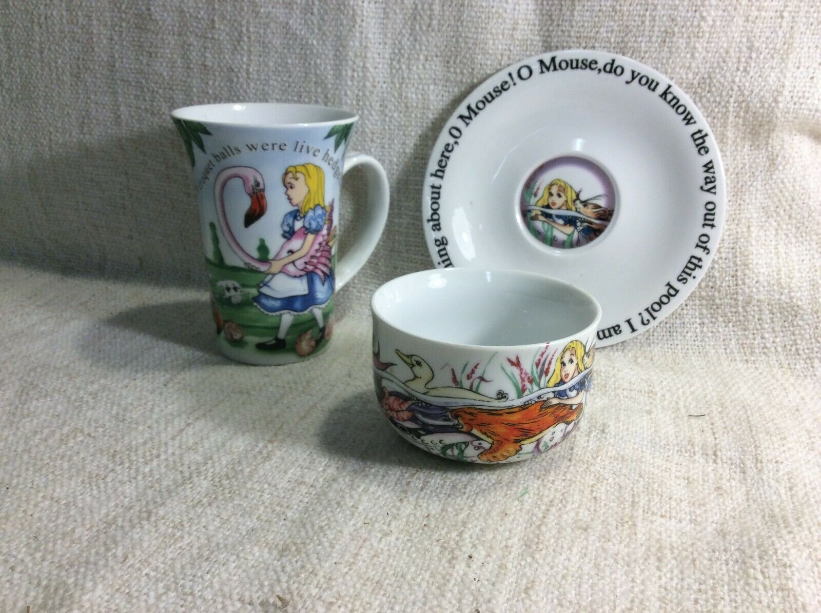 Alice In Wonderland Cafe By Paul Cardew 3pc. Mug, Saucer & Cup. 2008