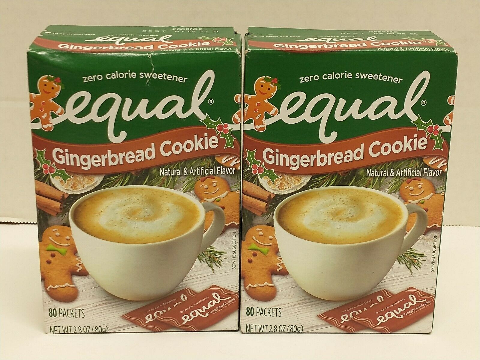 2 Boxes Of Equal Gingerbread Cookie Zero Calorie Sweetener Total Of 160 Packets