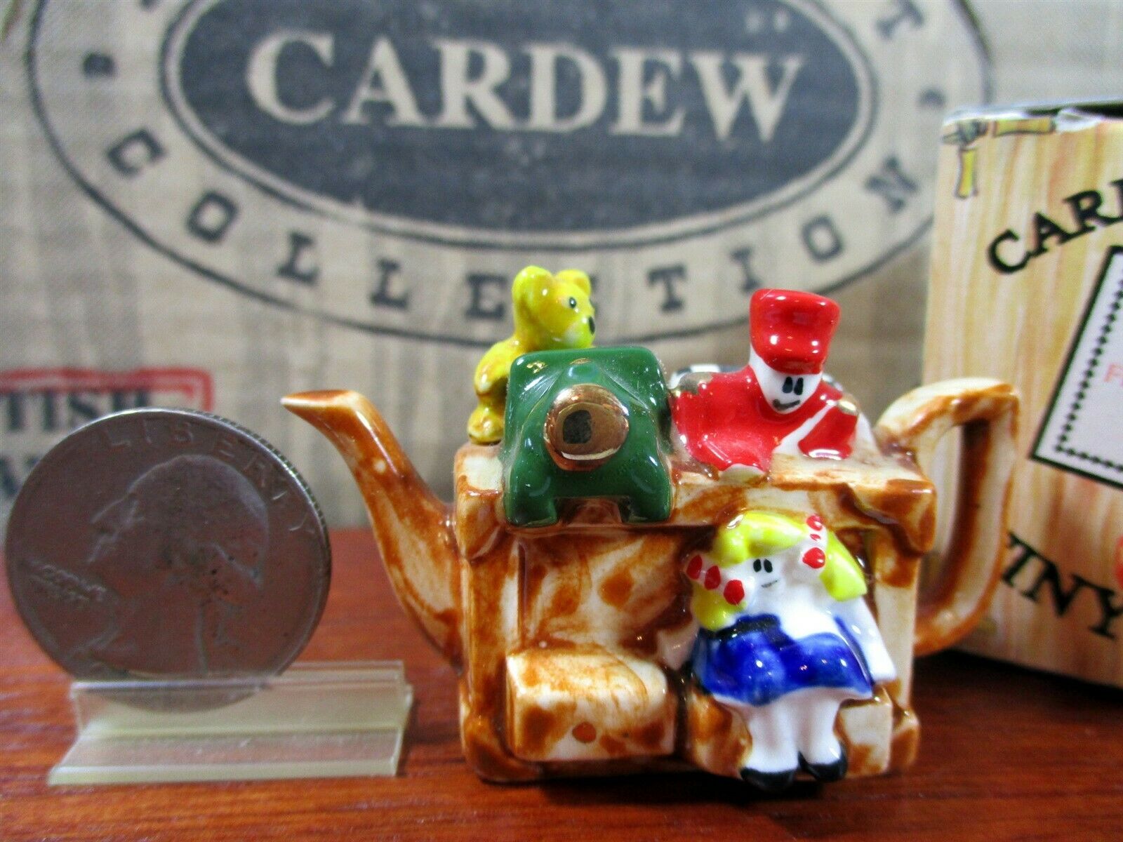 Cardew Teapot Tiny Toy Box Miniature Figurine Vintage England Nib