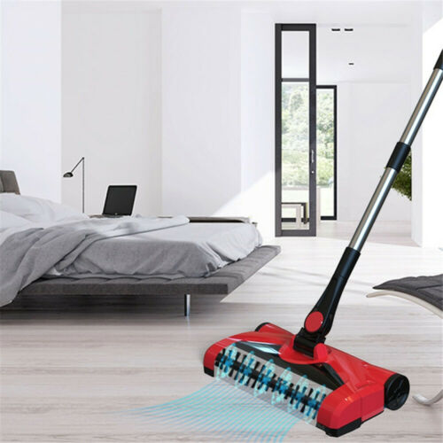 Stick Sweeper Broom Swivel Sweep Cordless Hard Floor Cleaner With Microfiber Mop