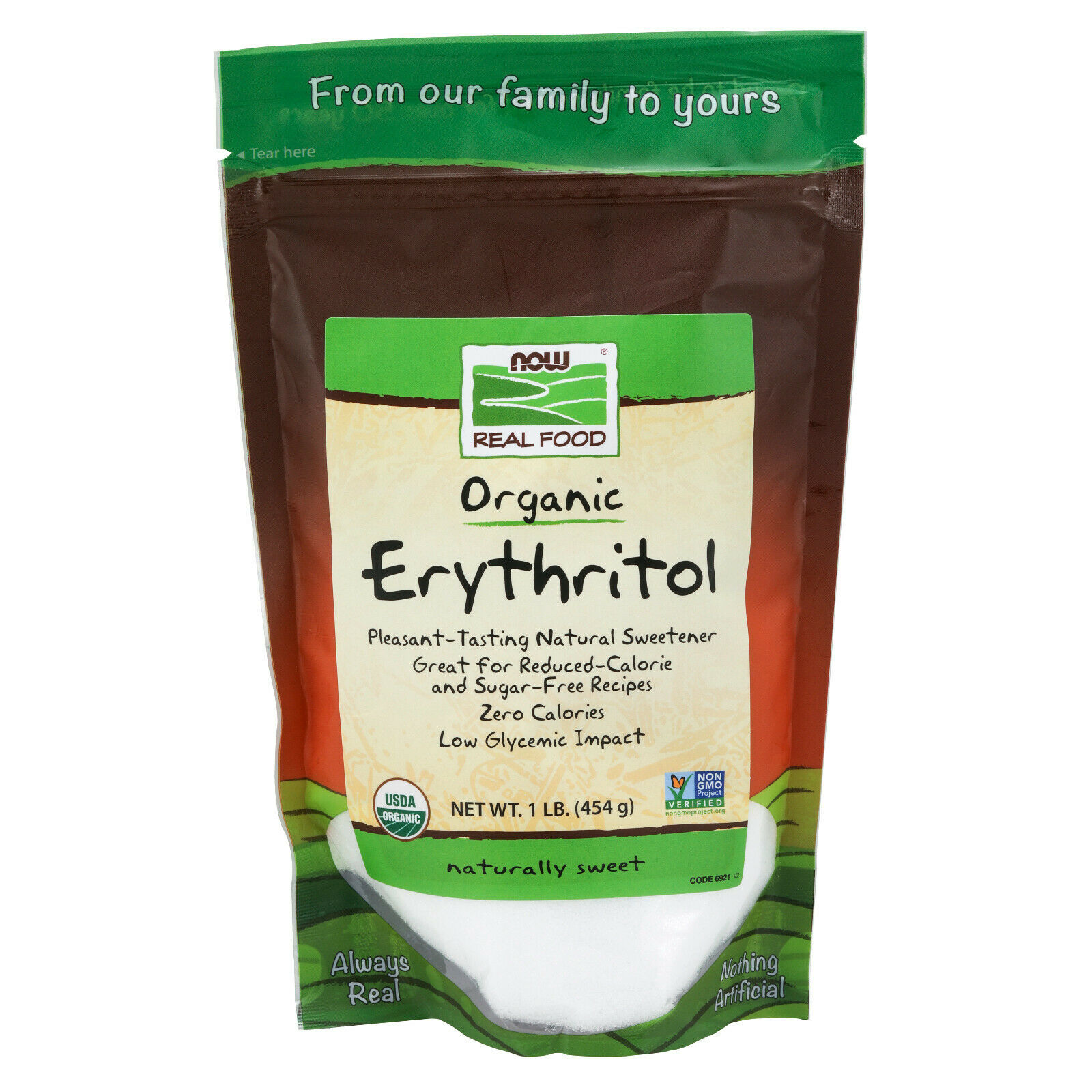 Now Foods Organic Erythritol, 1 Ib