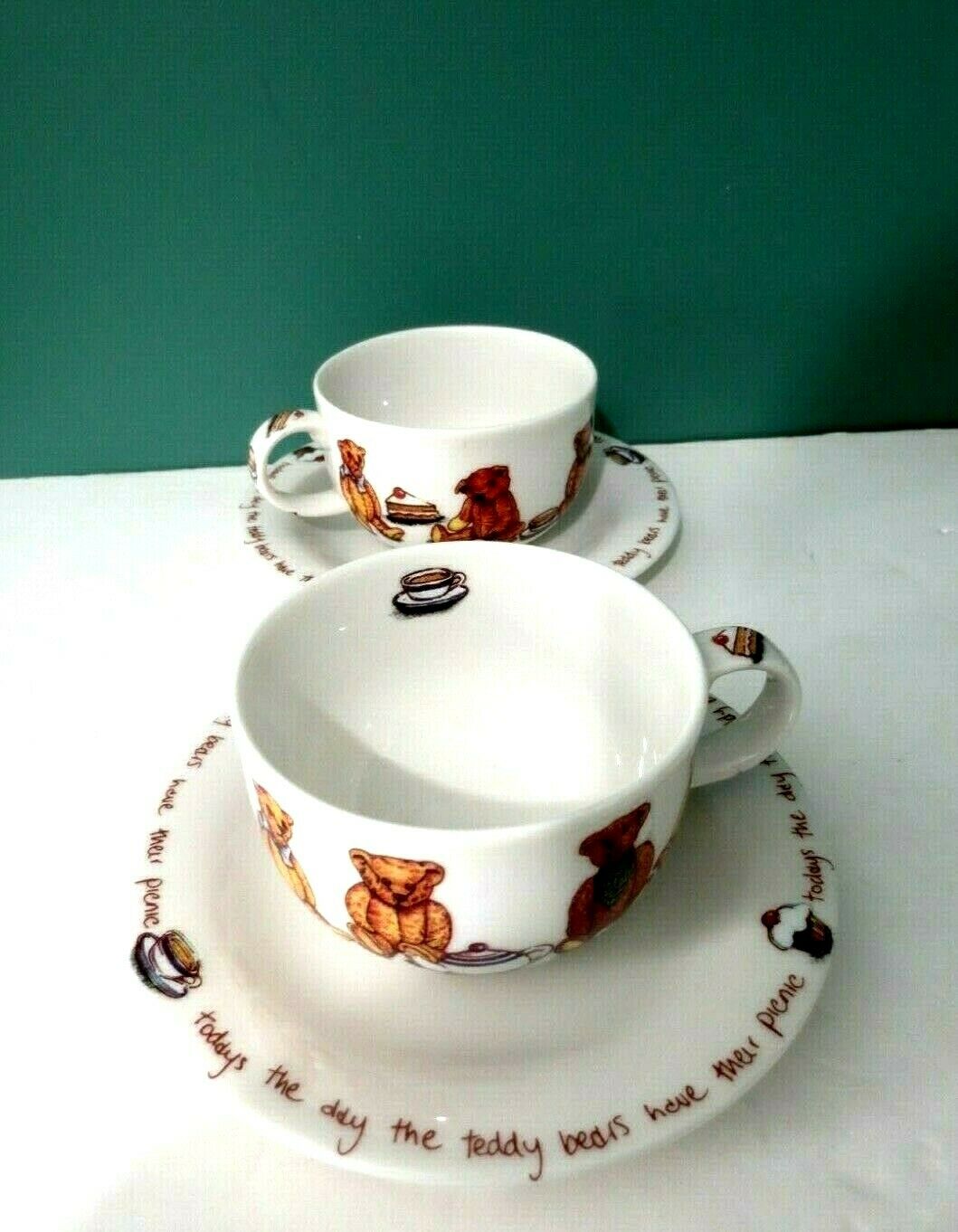 New Rare Ted-tea Cup & Saucer - Set Of 2 - By Paul Cardew - Designed In England