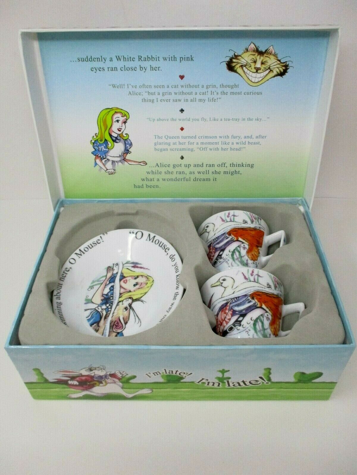 Paul Cardew Alice In Wonderland Cafe 6.5 Oz Expresso Cup & Saucer Set In Box