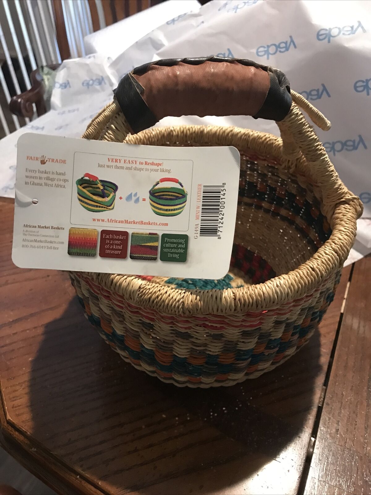 New Hand Woven African Grass Basket Alaffia Fair Trade