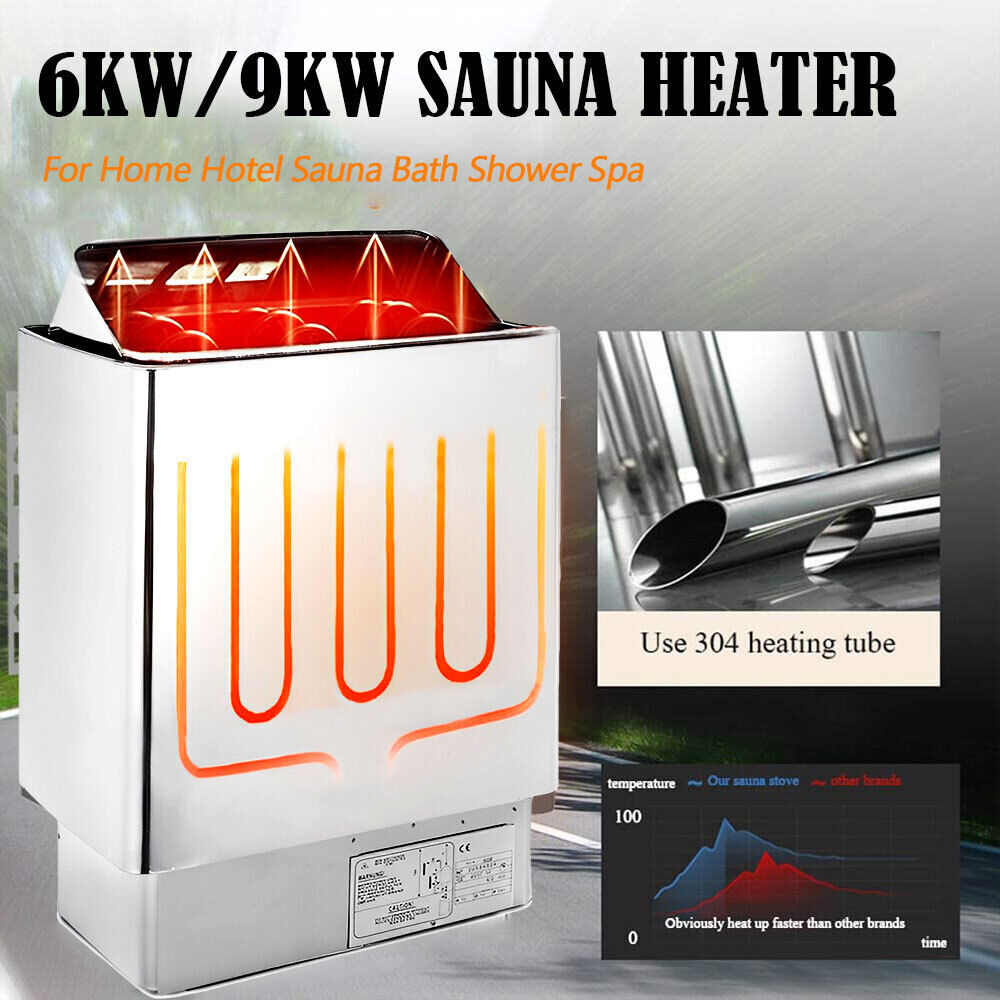 6kw 9kw Sauna Heater Stove Dry Sauna Stove W/ External Controller 195℉