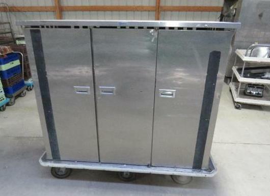 Seco Insulated Food Cabinet Cart Transport Cafeteria Banquet Stainless 3 Door