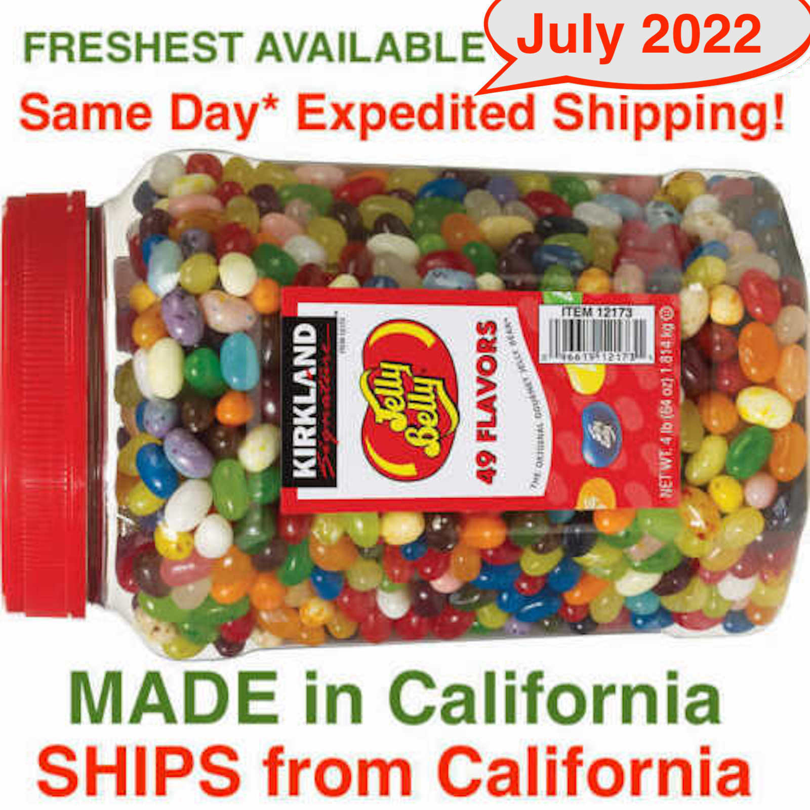 Kirkland Signature Jelly Belly Jelly Beans 49 Gourmet Flavors 4 Pounds ( 64 Oz)