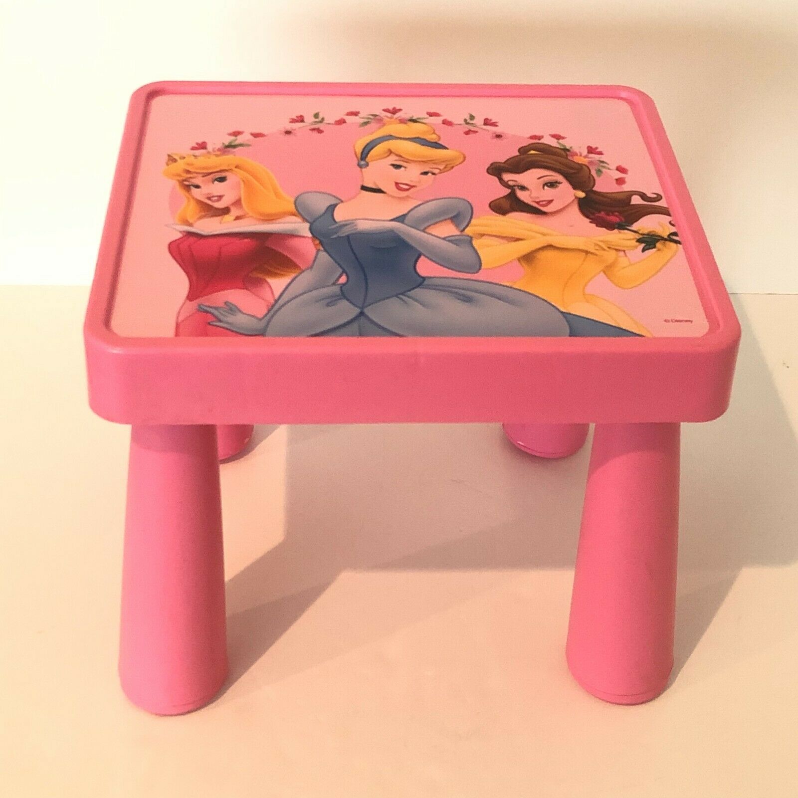 Disney Princess Table Child Size Pink Cinderella Aurora Belle Removable Legs