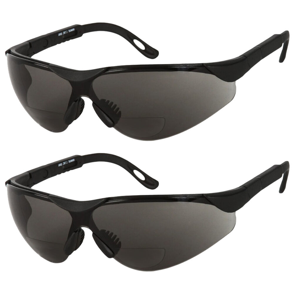 2 Pair Lot Bifocal Safety Reading Sunglasses Glasses Reader Ansi Z87.1 Men Women