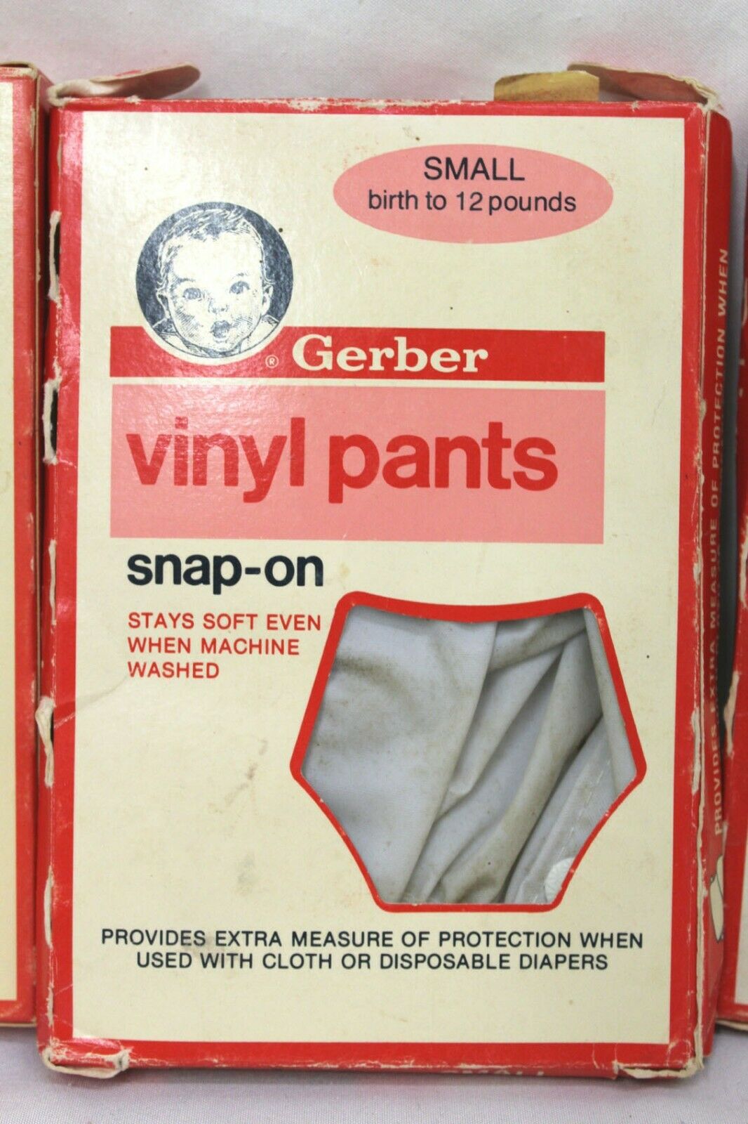 4 Boxes Vtg Gerber Vinyl Pants Size Small Snap On  Birth To 12 Lbs Pull-ups 1